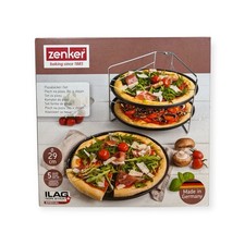 Zenker Pizzabäcker-Set 4-tlg Ø29cm Antihaft Pizza Backset – Pizzablech Set