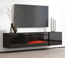 TV-Lowboard Ravif mit Kamin TV-Tisch TV-Schrank RTV Wohnzimmer Fernsehchrank