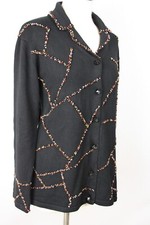 Luxus! Damen Strickjacke Cardigan schwarz bunte Perlen STORYBOOK KNITS Gr.44 M