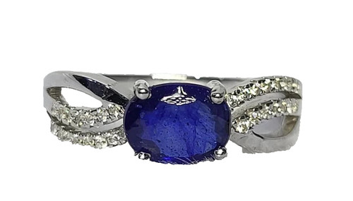 Natürlicher blauer saphir - natürlicher,