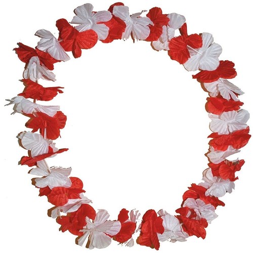 Blumenkette rot weiß cm - blumenkette, rot-weiß