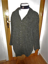 Strickjacke ORENA, Grau Grün, mit Brusttasche  Größe 42/44