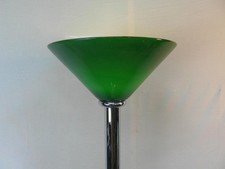 Stehlampe Design Stufe Chrom Überfangglas Art Deco Schuster Fluter Stehlampe 1a2