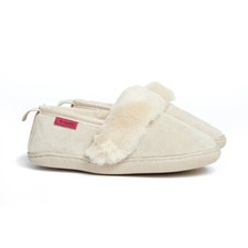 Lammfell Hausschuhe, Leder mit merino Lammfell Fütterung in Beige oder Braun