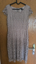 Kleid mit Spitze, taupe