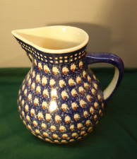 Milchkrug Saftkrug  Bunzlauer Keramik  Krug Handarbeit Pfauenauge antik