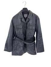 MUUBAA Damen Lederjacke mit Gürtel Gr. 44 schwarz Lammleder