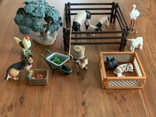 Schleich Bauernhof, Farm, Haustiere, Gehege, Baum, Schubkarre, Gemüse 