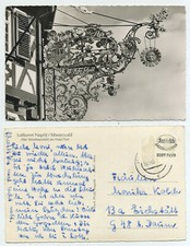 74068 - Nagold - Wirtshausschild am Hotel Post - Echtfoto - AK, gelaufen