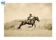 Cowboy Action Poster - Western Shooting Szene Wandkunst - 12X16/16X20/18X24/2...