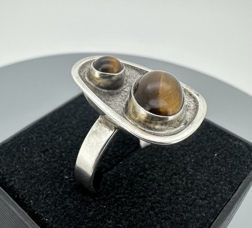 Silberring 835 mit tigerauge - silberring,