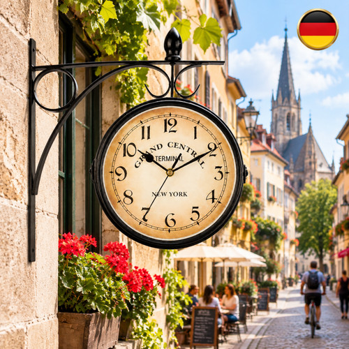 Doppelseitige uhr bahnhofsuhr - doppelseitige,