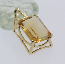 ♦ Hals Ketten Anhänger in 14 kt 14k 585 er Gelb Gold mit Citrin Zitrin Edelstein