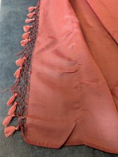 Saree Einfarbig NOUGAT Sari STOFF mit Quastenborte 4,8*1,1m