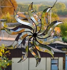 Bleiverglasung Fensterbild Suncatcher Facetten/ Tischkathedralglas in Tiffany