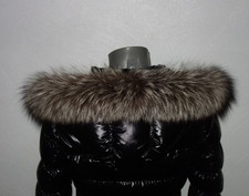 Silberfuchs Pelz Kapuze Kragen Echtfell Besatz Fuchs Pelzkragen für Parka Jacke