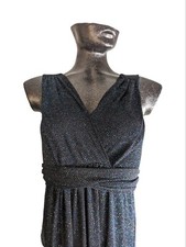 ASOS Umstandskleid in voller Länge, Kleid für besondere Anlässe, schwarz Glitzer Stretch, Größe 8