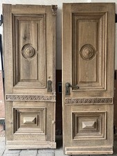 Gründerzeit Haustür 1880 Zweiflügelig massiv Eiche Tür Schnitzerei Kastenschloss