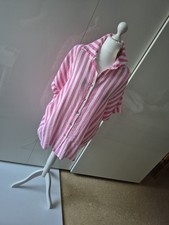 Musselin Bluse Streifen rosa