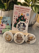 Handbemalte Steine/4er Set Weihnachtssteine/lackiert/Unikat/Karte & Verpackung/