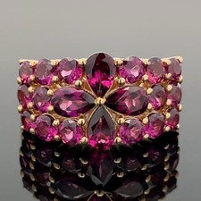 RING GR.21 (CA.66) 925/-SILBER VERG. MIT RHODOLITH  SCHMUCKJAGD