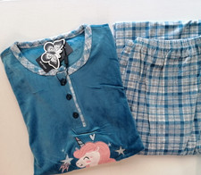 Damen Mädchen  Nicki Schlafanzug  Hausanzug  samtweich    3 Farben