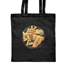 Shopper-Tasche 'Fish and Chips with Lemon' klassisch schwarz (ZB00022986)