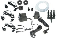 Springbrunnen Pumpe mit 3x LED Beleuchtung Komplett Set Gartenbrunnen Teichpumpe
