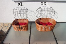 Hundekorb Hundefahrradkorb mit Gitter und Kissen Lenkerkorb Einkaufskorb Weide 