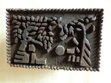  alter Blaudruck Stoffdruck