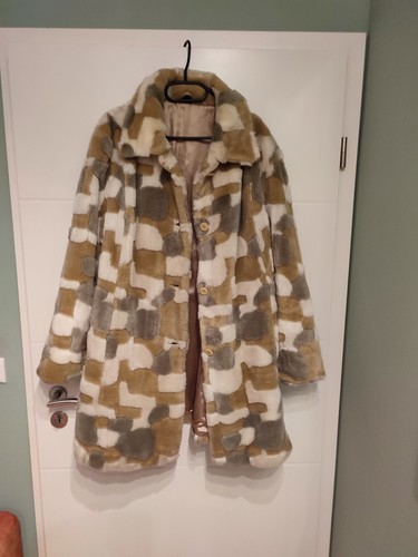 Fellmantel felljacke gemustert - felljacke,