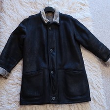 lammfell lederjacke herren schwarz ungetragen 