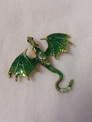 Schmuck brosche drache grün - drache,