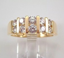 EDLER Herren Ehering Ring 1,80Ct Rundschliff Moissanit 14K Gelbgold vergoldet