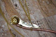 Neu 5" Messing Kupfer Bootsmann Pfeife mit Kette Bosun Ruf Rohr maritim-maritim