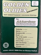 Golden Oldies 5 Yesterday Marina Blueberry Hill  + 2. Stimme  Akkordeon Noten