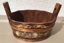 Holz Wanne, Bottich, Zuber handbemalt Landhaus
