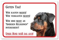 Schild - Vorsicht Rottweiler -