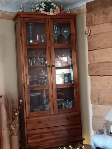 Vitrinenschrank holz gebraucht - vitrinenschrank,