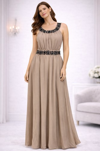Maxikleid braun schwarz - maxikleid,