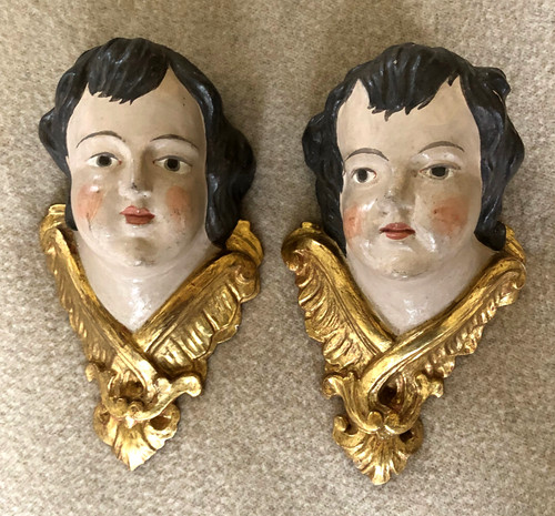 Antike engelköpfe holz - antike,