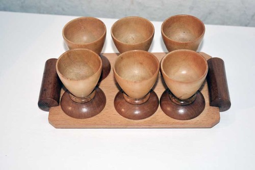 Vintage eierbecher set aus - eierbecher-set,