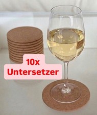 10x Korkuntersetzer Rund