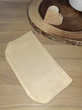 Täschchen Federmäppchen Krimskramstasche echtes Leder Helles Orangeton