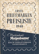 Markenhaus Morgenbesser: Erste Briefmarken Preisliste 1948