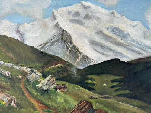 Altes ölgemälde berg - altes,
