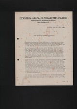 DRESDEN, Brief 1929, Eckstein-Halpaus Zigaretten-Fabrik GmbH