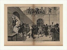 Hauptscene des in Paris verbotenen Sardouschen Stücke Thermidor Holzstich C 0385