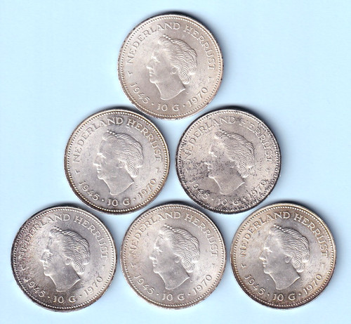 Netherlands 1970 silver 10 - silver,