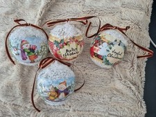 Christbaumkugeln,Baumschmuck Nostalgie,Vintage,4er Set,Unikate